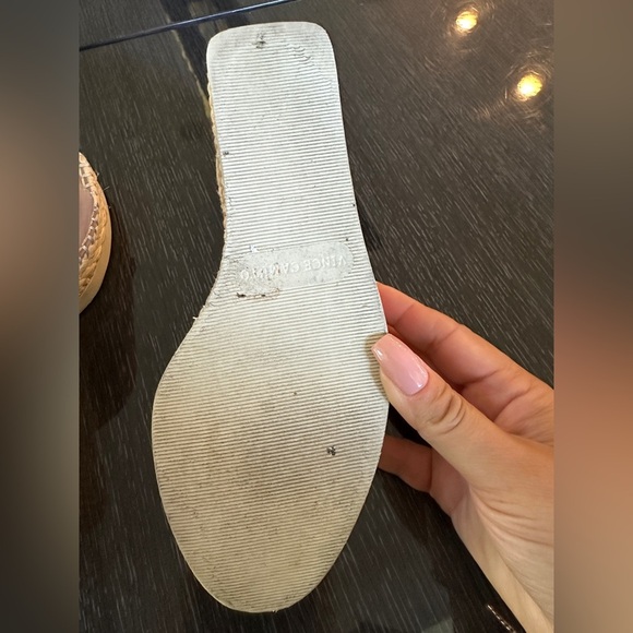 Vince Camuto Brissia Wedge Platforms Sandals Mules Tortilla Leather 8.5 shoes - Picture 3 of 15